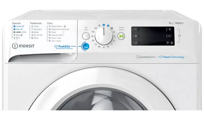 Indesit Push&Go BWE91496X WV UK 9kg Washing Machine with 1400 rpm - White - A Rated