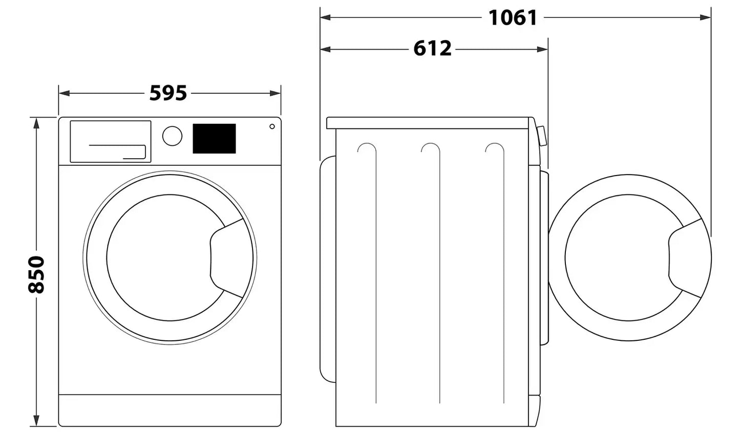 Indesit Push&Go BWE91496X WV UK 9kg Washing Machine with 1400 rpm - White - A Rated