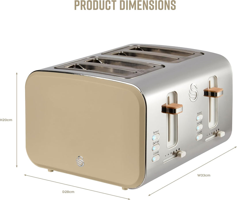 Swan ST14620OAT Nordic 4 Slice Toaster Oatmeal