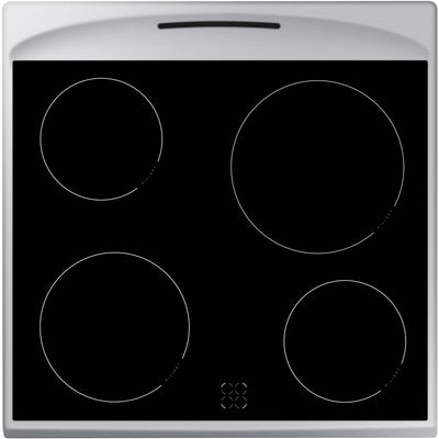 Amica AFC602SS Ceramic Electric Cooker with Double Oven, Silver, A Rated