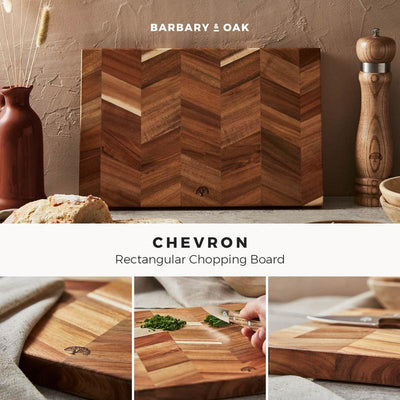 Rectangle Acacia Chevron Chopping Board