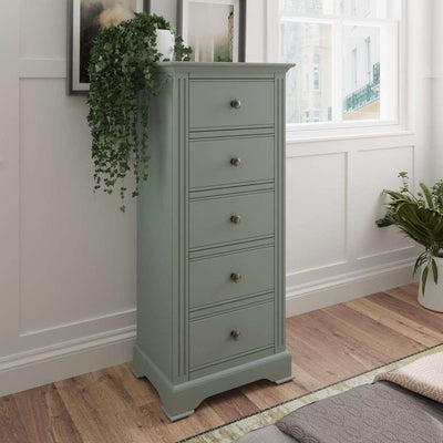 Essentials	BP Bedroom - Cactus green 5 Drawer Narrow Chest