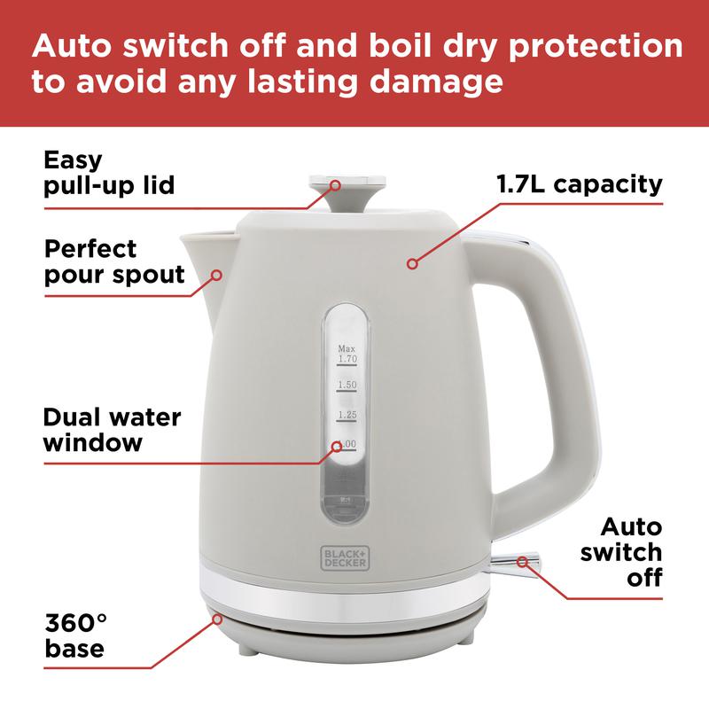 BLACK DECKER 3000W 1.7L Kettle Plastic BXKE10072GB Conway.tv