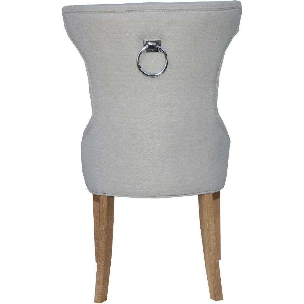 Essentials	Chair Collection - Winged Button Back Chair with metal ring