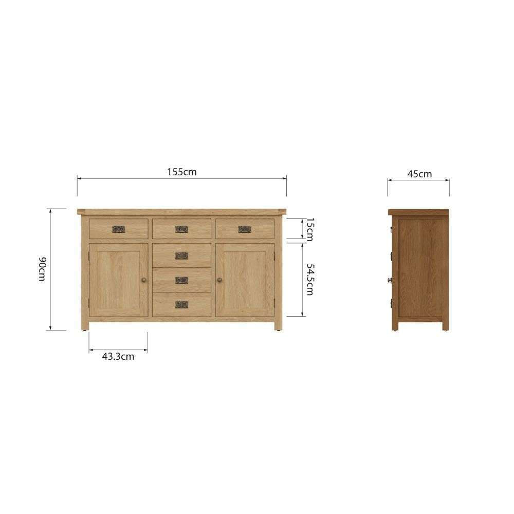 Essentials	CO Dining & Occasional	2 Door 6 Drawer Sideboard Medium Oak finish