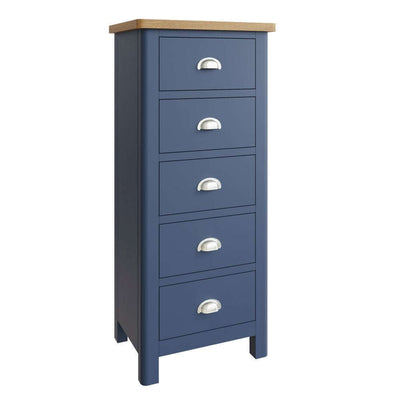 Essentials	RA Bedroom Blue 5 Drawer Narrow Chest