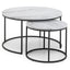 Bellini Round Nesting Coffee Table - White Marble